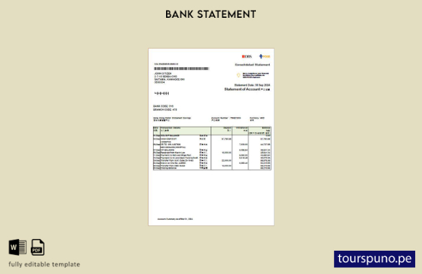 listo para imprimir plantilla de word   estado de cuenta consolidado del banco D